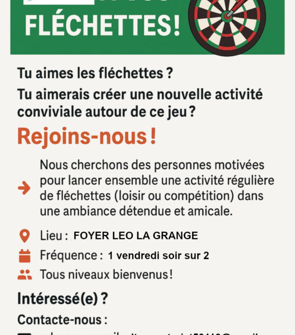 Activité Fléchettes