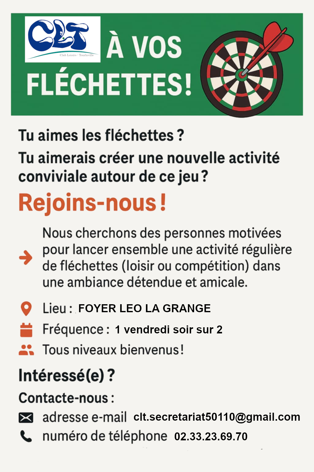 Activité Fléchettes